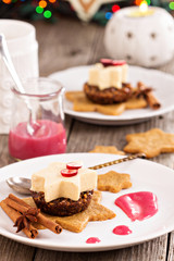 Pumpkin parfait with spices on gingerbread