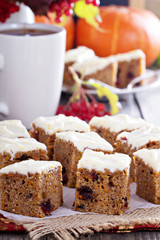 Pumpkin and carrot cake with cream cheese