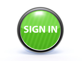 sign in circular icon on white background