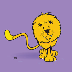 funny zodiac sign leo vector illustration