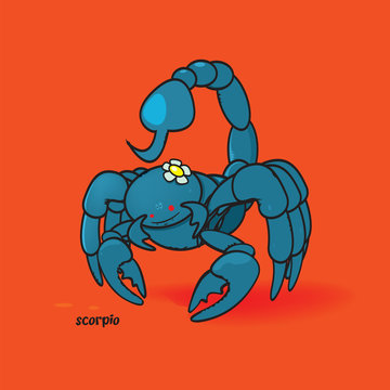 funny zodiac sign scorpio vector illustration