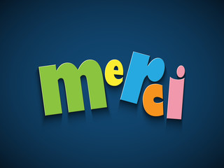 "MERCI" (carte message remerciements joie remerciements) © HowLettery Studio