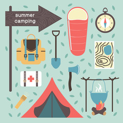 Summertime vacations and traveling background.