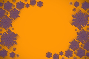 Purple snowflake design on orange