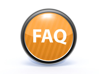 faq circular icon on white background