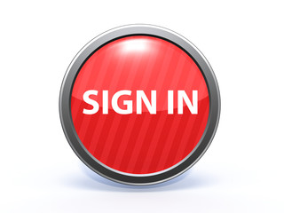 sign in circular icon on white background