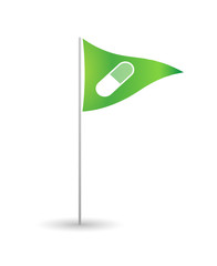 Flag with a pill