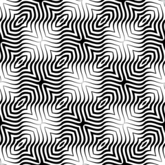 Op Art  Black White Vector Seamless Geometric Pattern