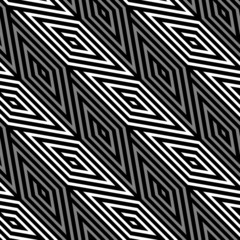3D Rhombus Spirals Geometric Optical Vector Seamless Pattern
