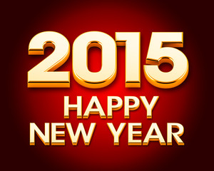 Happy New Year 2015 gold poster © deuter DLM