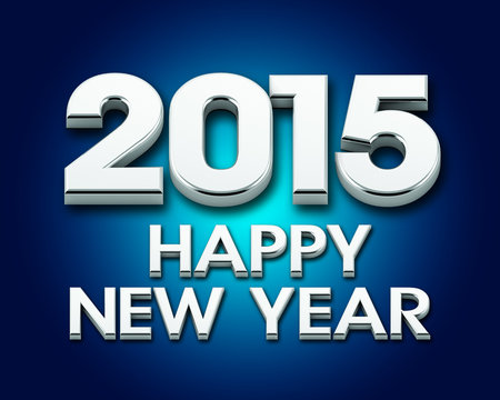 Happy New Year 2015 silver poster