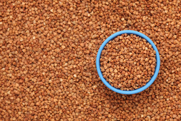 Buckwheat in blue bowl
