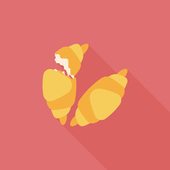 croissants flat icon with long shadow,eps10