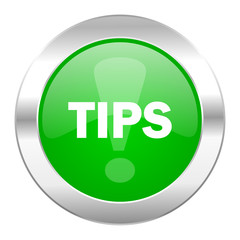tips green circle chrome web icon isolated