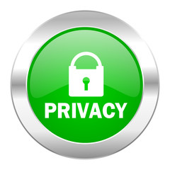 privacy green circle chrome web icon isolated