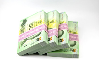 Thai money on white background