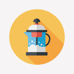 tea pot flat icon with long shadow,eps10
