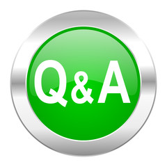 question answer green circle chrome web icon isolated