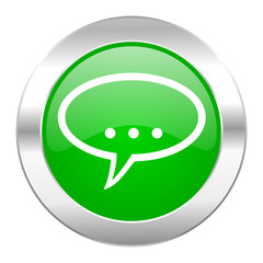 Fototapeta premium forum green circle chrome web icon isolated