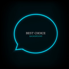 Vector modern neon bubble speech.