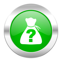 riddle green circle chrome web icon isolated