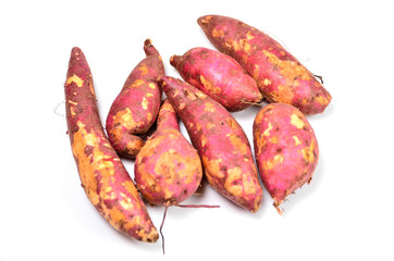 sweet potato on the white background