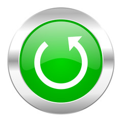 rotate green circle chrome web icon isolated