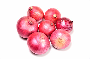 red onion bulb isolated on white background