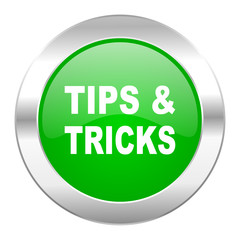 tips tricks green circle chrome web icon isolated