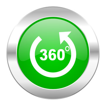 panorama green circle chrome web icon isolated