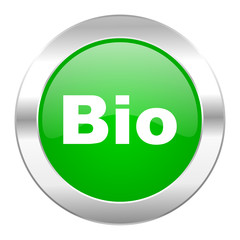 bio green circle chrome web icon isolated