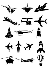 Air plane icons set