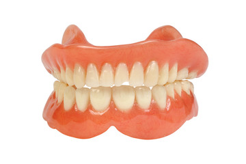 Denture with clipping path on white background