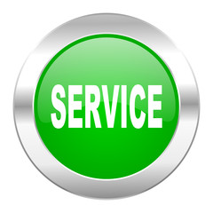 service green circle chrome web icon isolated