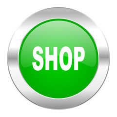 shop green circle chrome web icon isolated