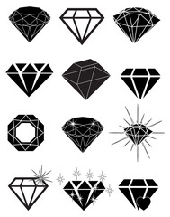 Diamond icons set