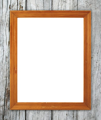 blank wood frame on wood wall