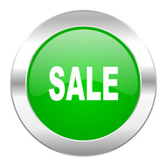 sale green circle chrome web icon isolated