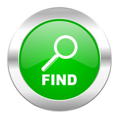 find green circle chrome web icon isolated