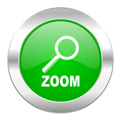 zoom green circle chrome web icon isolated