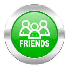 friends green circle chrome web icon isolated