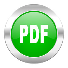 pdf green circle chrome web icon isolated
