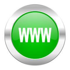 www green circle chrome web icon isolated