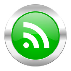 rss green circle chrome web icon isolated