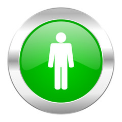 male green circle chrome web icon isolated