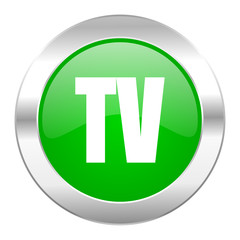 tv green circle chrome web icon isolated