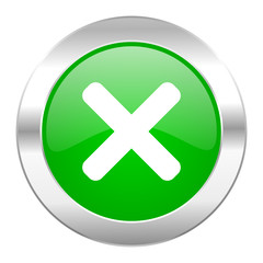 Obraz premium cancel green circle chrome web icon isolated