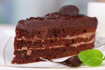 Piece of chocolate cake