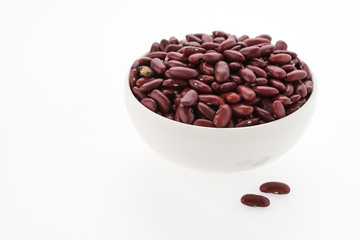 Red beans kidney isolated on white background