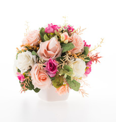 Vase flower isolated on white background